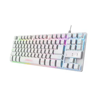 Trust Gxt 833W Thado toetsenbord Gamen Usb Qwerty Amerikaans Engels Wit