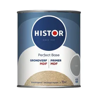 Histor Perfect Base Mdf Grondverf - Houtverf Voor Binnen - Primer Verf Voor Mdf Hout Op Waterbasis - Uitstekende Hechting En Extra Dekking - Grijs -