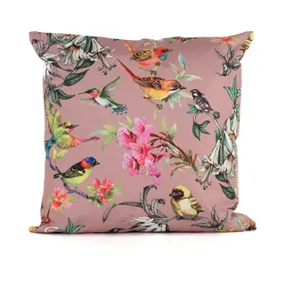 Anna's Collection Außenkissen Vögel 45x45cm Rosa