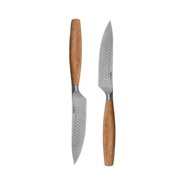 Boska Steakmessen / Steakmessenset Oslo+ - 2 Stuks - Rvs - Voor Vlees En Vega - Non-stick - Europees Eikenhout thumbnail