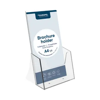 Europel 350070 Zeichenhalter und Informationsstand Schilderhalter A4 Polystyrene Transparent