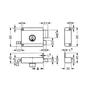 Yale - Oplegslot 630 - Doornmaat 60 Mm - Draairichting 1