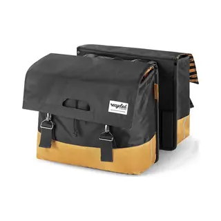 Gerecyclede Dubbele Fietstas - Urban Proof - 40 Liter - Grijs/geel