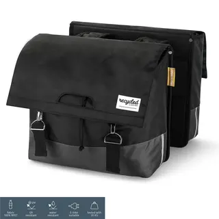 Urban Proof Fietstas - Gerecycled Materiaal - 2 X 27, 5 Liter - Zwart/grijs