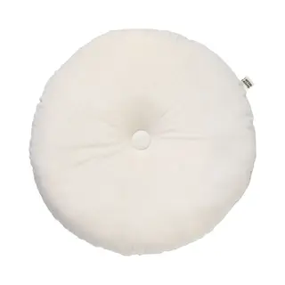 Dutch Decor - Olly - Sierkussen Ø38 Cm - Rond Velvet - Snow White - Wit