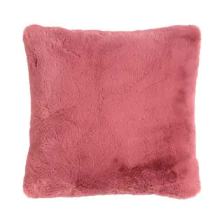 Dutch Decor Zaya - Kussenhoes 45x45 Cm - Bontlook - Effen Kleur - Dusty Rose - Roze - Met Rits - Zonder Binnenkussen
