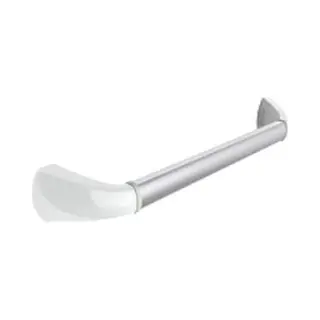 Secucare - PR45761SL-Mt – Muurstang Zilverkleurig Met Doppen – Mat Wit – 50 Cm