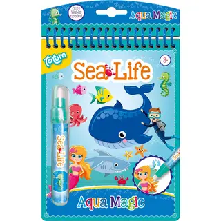 Totum Junior Magisch Water Kleurboekje Junior Sealife Zeedieren - Herbruikbaar Kleurboek Tekenen En Kleuren Aqua Magic Educatief Peuter Speelgoed 16 X