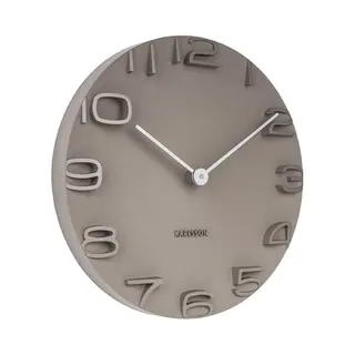 Karlsson Wandklok On The Edge - Warm Grijs Met Chromen Wijzers - Ø42cm