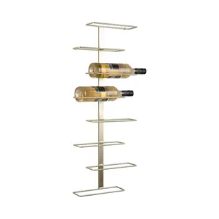 Present Time Wijnrek Float - Goud - 32.5x9.5x80.5cm - IJzer - Voor Aan De Muur - 8 Flessen - Modern