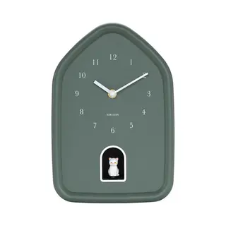 Karlsson Wandklok Modern Kitty - Groen - 29.1x20x29.1cm - Wandklok Modern