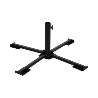 Outdoor Living - Parasolvoet - Metaal - Onderhoudsvriendelijk - Duurzame Materialen - Verstelbare Kruispoot - MaxØ50mm - Zwart