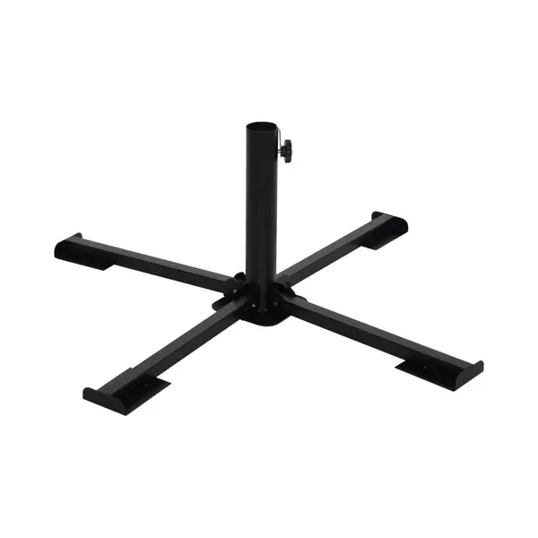 Outdoor Living - Parasolvoet - Metaal - Onderhoudsvriendelijk - Duurzame Materialen - Verstelbare Kruispoot - MaxØ50mm - Zwart thumbnail