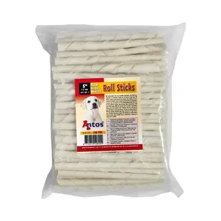 Antos Raw Hide White Roll Sticks 7-8mm - Hondensnack - 100 Stuks