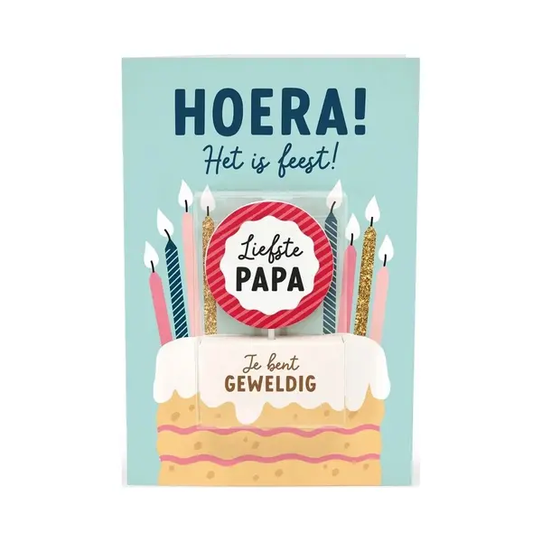 Verjaardagskaart Met Kaars | Liefste Papa | Je Bent Geweldig thumbnail
