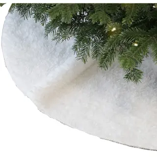Unique Living Kerstboomrok - Wit - D90 Cm - Polyester - Pluche - Kerstboomkleed