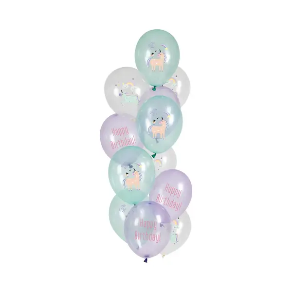 Folat - Ballonnen Unicorns & Rainbows (12 Stuks) thumbnail