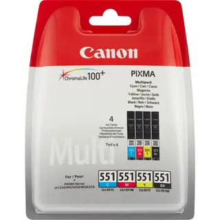 Canon Cli-551 inktcartridge 4 stuk(s) Origineel Normaal rendement Zwart, Cyaan, Magenta, Geel