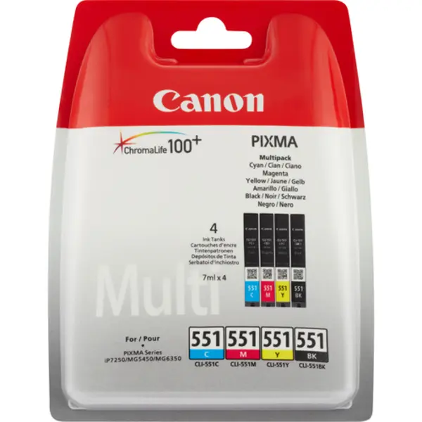 Canon Cli-551 Bk/C/M/Y Tinte Multipack thumbnail