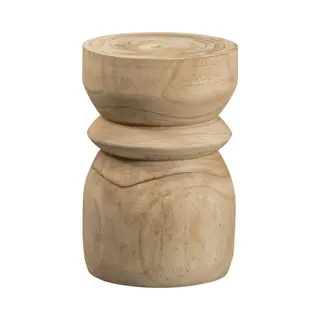 Woood Bikkel Kruk - Hout - Naturel - 40x28x28 Cm