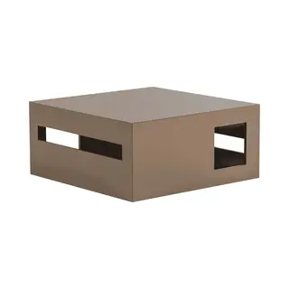 Vtwonen Modern Salontafel - Mdf/Hout - Hoogglans Zand/Bruin - 40x88x88 Cm