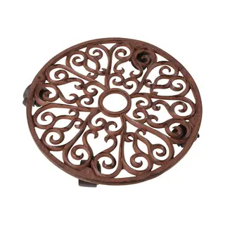Esschert Design Planttrolley Gietijzer Groot Rond