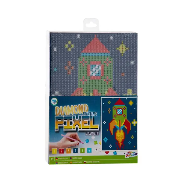 Grafix Diamond Painting, Pixel Op Nummer Canvas - Raket thumbnail