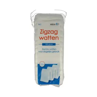 Heka Watten Zig Zag - 100gr - Extra Zacht - Gemaakt Van 100% Gebleekt Katoen