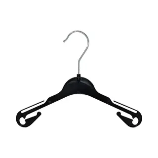 Kledinghanger, Klerenhanger, Shirthanger Zwart Met Rokinkepingen Kunststof 26cm, 10 Stuks