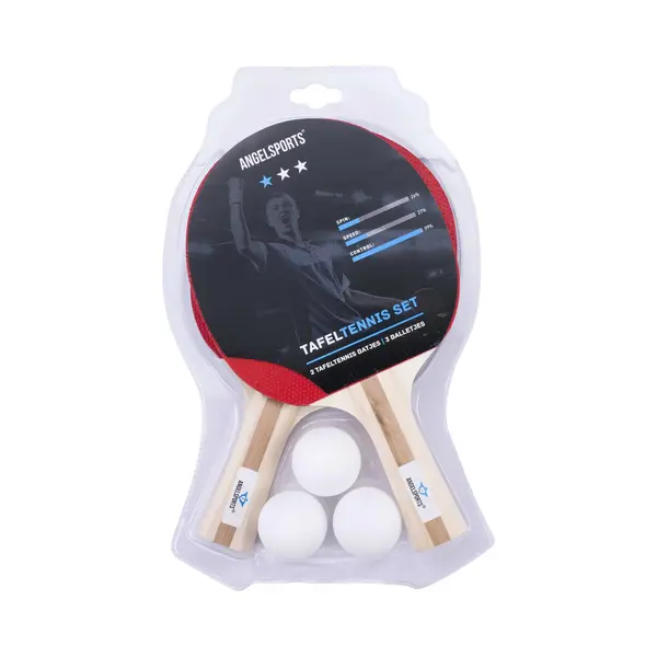 Engelhart Tafeltennisset 1 Ster Met 2 Bats En 3 Ballen thumbnail