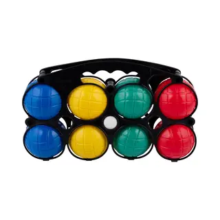 Engelhart Jeu De Boules Set - 8 Kunststof Ballen - Inclusief Buts En Houder (8 Stuks)