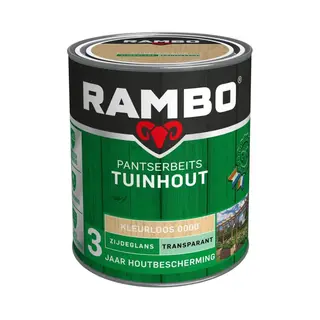 Rambo Pantserbeits Tuinhout Zijdeglans Transparant - Gelijkmatig Vloeiend - Kleurloos - 0.75L