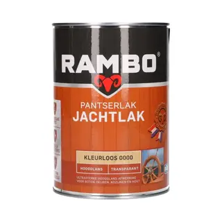 Rambo Pantser Jachtlak - Transparant Hoogglans - Water & Weerbestendig - Beschemt Het Hout - 1.25L