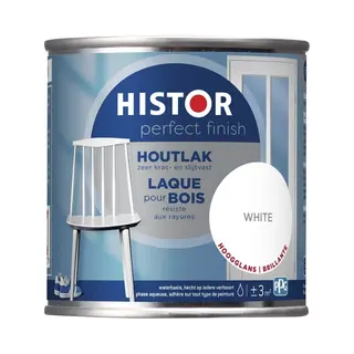 Histor Perfect Finish Houtlak Hoogglans - Krasvast & Slijtvast - Dekkend - 0.25L - White - Wit