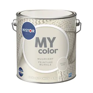 Histor My Color Muurverf Extra Mat - Reinigbaar - Extra Dekkend - 2.5L - Singing Sand - Beige
