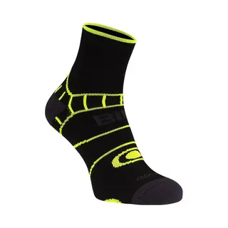 Avento Wielrensokken Met Climayarn - Zwart/Fluorgeel - 35-38