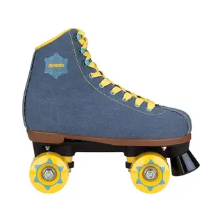 Nijdam Retro Rolschaatsen - Denim Rebel - Denimblauw/Geel - Maat 38