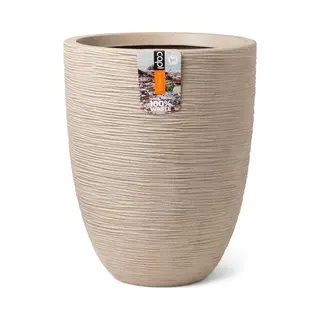 Capi Elegant Rib Nl Kunststoff Blumentopf 46x58cm Terrazzo Beige