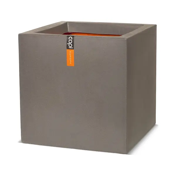 Capi Europe - Planter Square Smooth Nl - 30x30 - Warm Taupe - Opening Ø24 - Pot For Indoor And Outdoor Use - Shatterproof - 100% Recyclable - KWT902 thumbnail