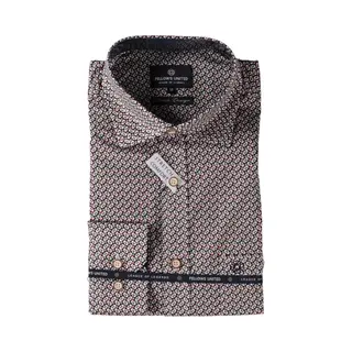Fellows United - Lange Mouw Overhemd - Heren - Xxl - Bordeau - Katoen - 52.6541