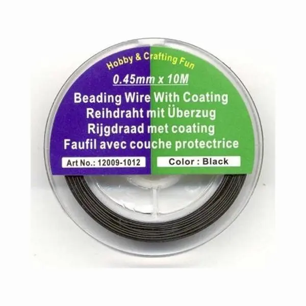 Vaessen Creative Rijgdraad Met Coating - Zwart - 0, 45mm X 10meter. thumbnail