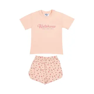 Fun2Wear - Kletskous Shortama Baby | Lichtroze - Katoen - Maat 80
