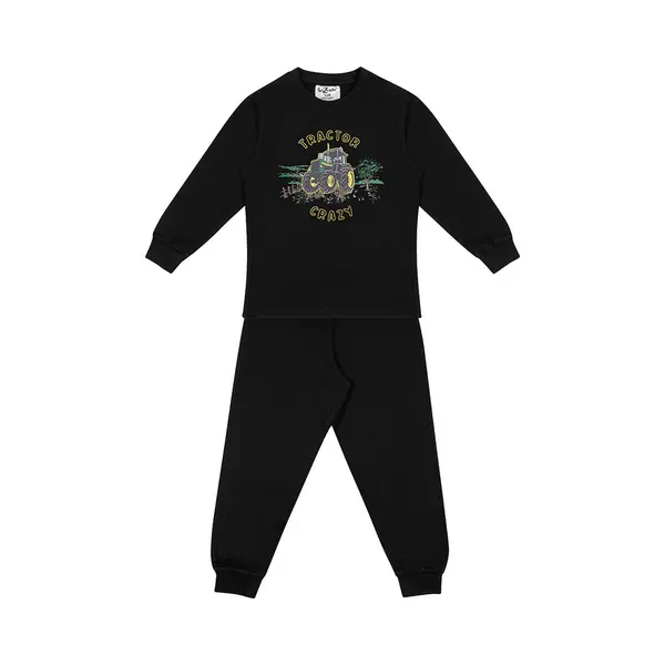 Fun2Wear - Pyjama Tractor Crazy - Zwart - Maat 80 - thumbnail
