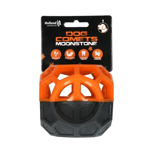 Dog Comets Snackbal - Traktatie Kubus - 9 X 10 X 9 Cm - Hondenspeelgoed - Intelligentie Speelgoed - Stuiterend - Met Pieper - Rubber - Oranje/Zwart thumbnail