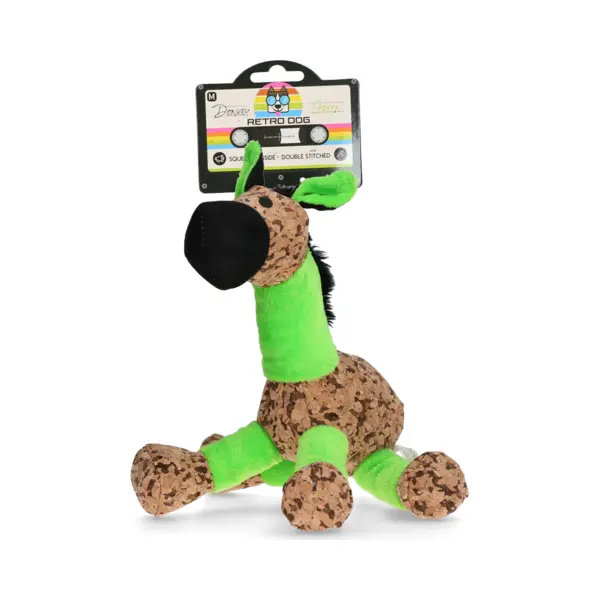 Holland Animal Care Retrodog Ezel Groen- Honden Speelgoed - Hondenknuffel Met Piep - Gerecycled Materiaal - Maat M thumbnail