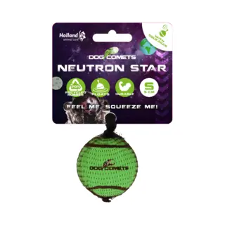 Dog Comets Neutron Star - Hondenbal Met Pieper - Ø 5 Cm - Hondenspeelgoed - Tennisbal - Stuiterende Tennisbal - Groen - 1 Stuk