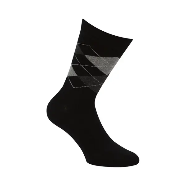 Boru Bamboo - Nette Sokken - Zwart - 43-45 - Bamboe Sokken - Geruit - Naadloos - Ademend - Unisex - 2325 thumbnail