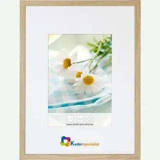 Vlakke Houten Wissellijst - Fotolijst - 42x59, 4 Cm - Helder Glas - Natuur Eik - 15 Mm