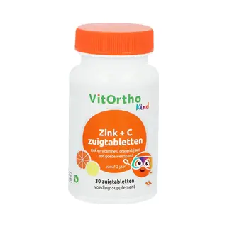 Vitortho Zink&C Kind 30 Zuigtabletten