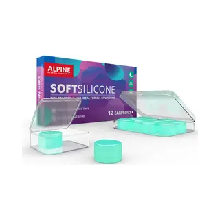 Alpine Hearing protection 12x Alpine SoftSilicone - Kneedbare Silicone Oordoppen - 28dB Demping - Geluiddempende Oordoppen Voor Slapen, Zwemmen & Concentratie, Comfortabele